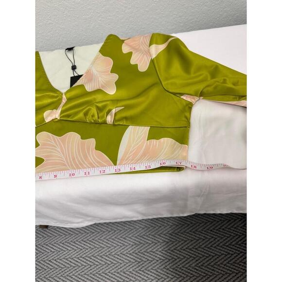 NWT‎ Stylewe Green & White Floral Print Crop Top With High Waist Wide Leg Pants - Picture 5 of 10